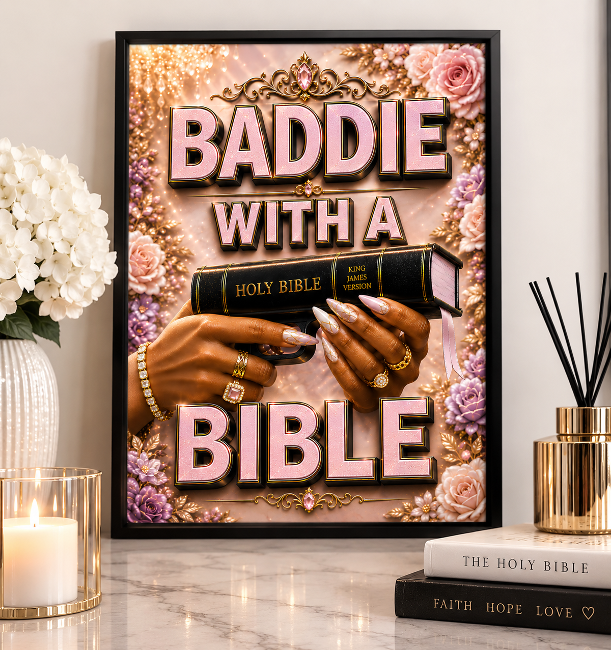 Baddie With A Bible Wall Art
