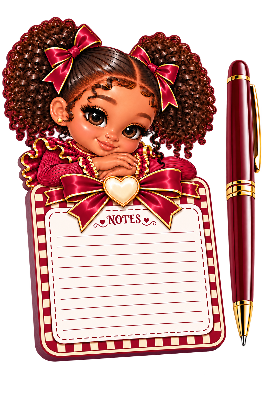 Burgundy Bow Notepad
