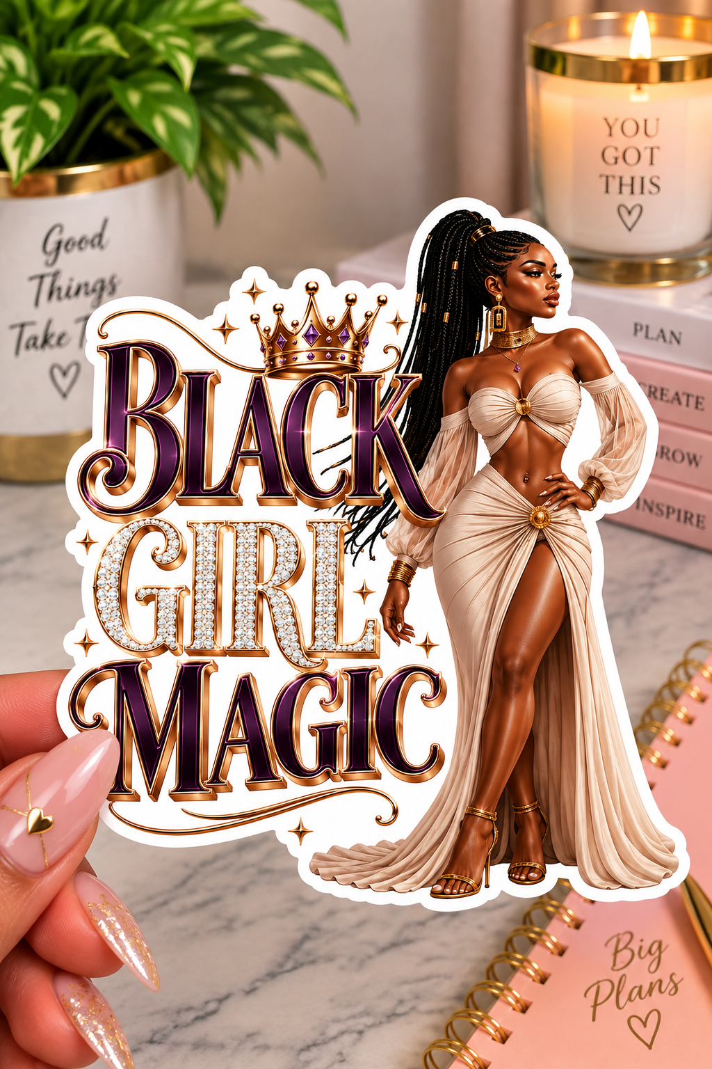 Black Girl Magic – Luxury Black Woman Statement Sticker