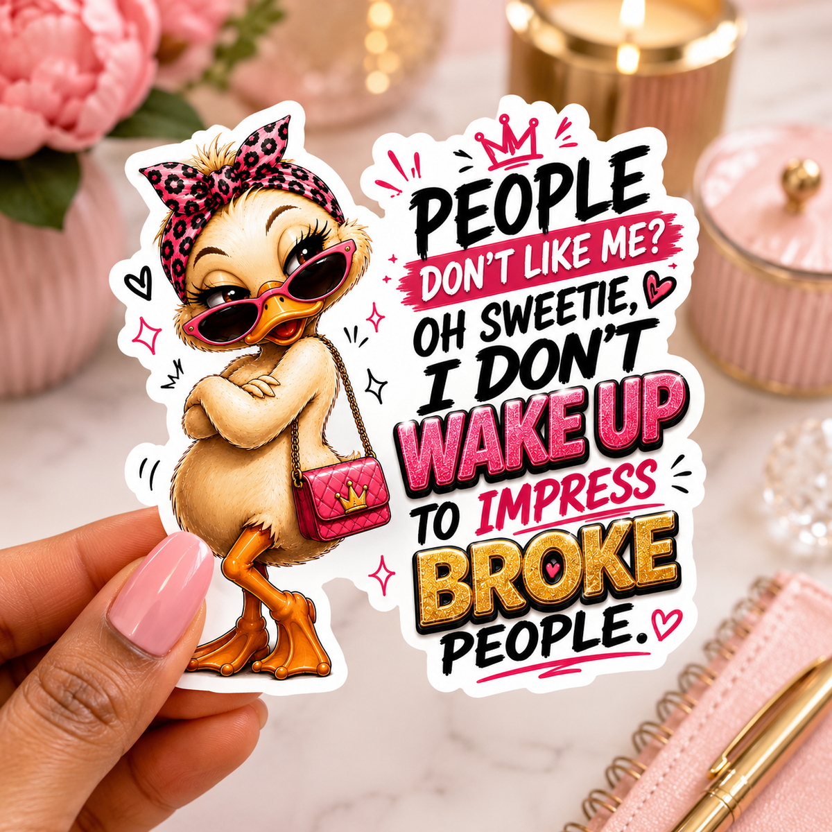 Wake Up to Impress Sticker