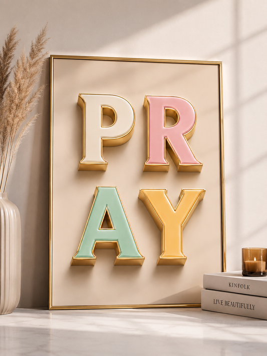Pray 3D Wall Art Print Wall Art