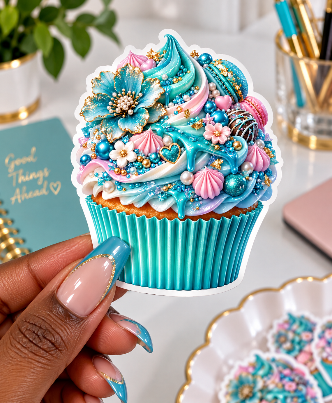 Luxury Pastel Cupcake Sticker