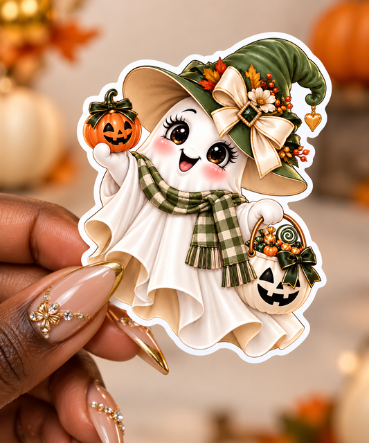 Autumn Witch Ghost Sticker