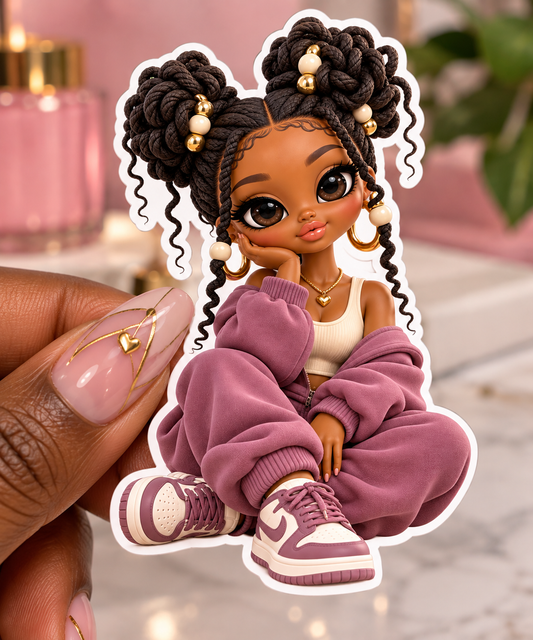 Cozy Girl Clay Sticker