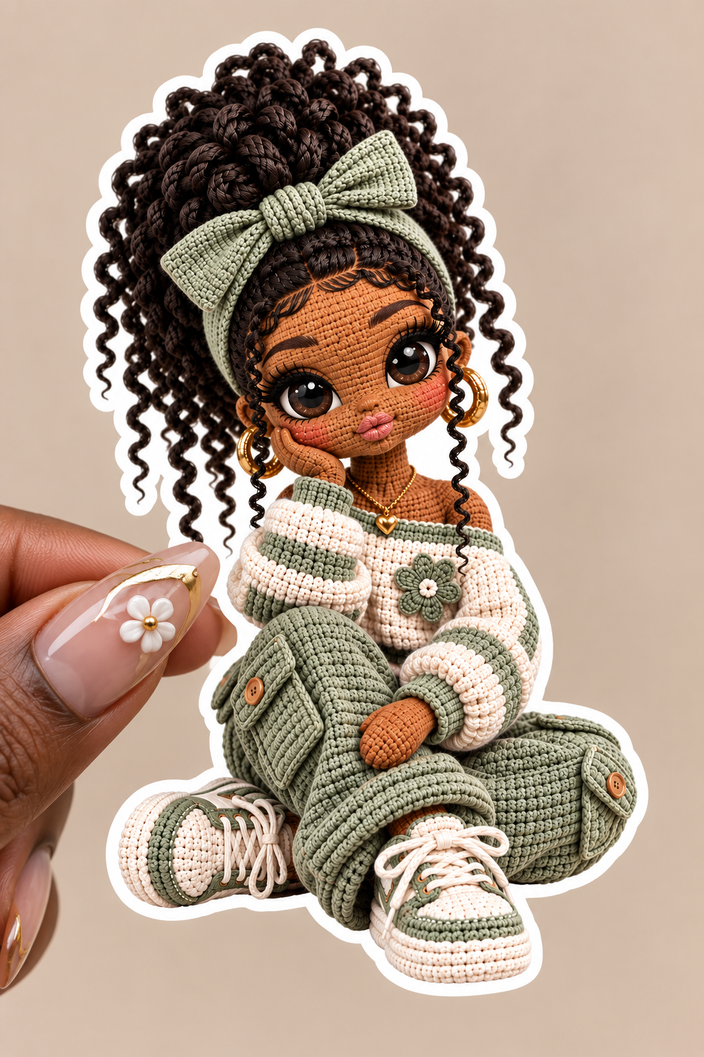 Crochet Girl Sticker