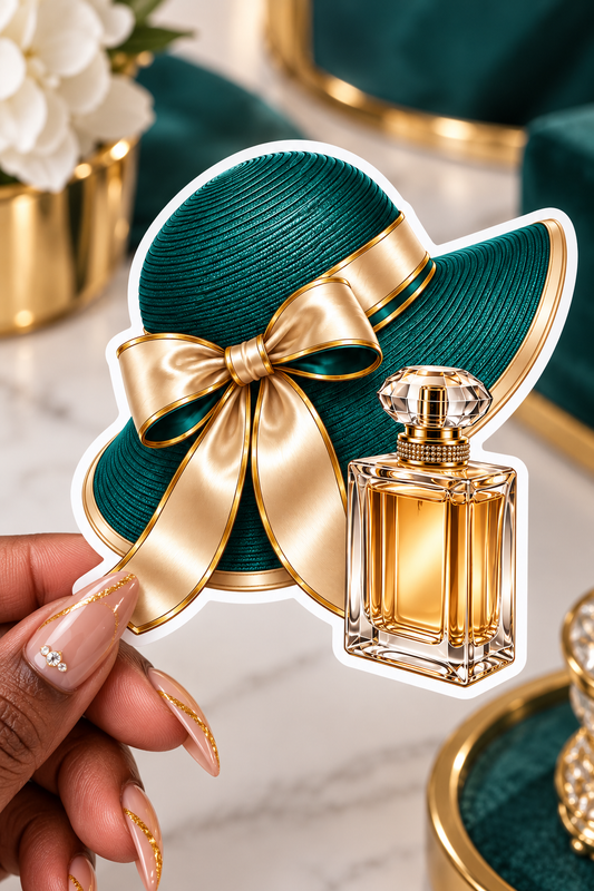 Luxury Teal & Gold Glamour Sticker