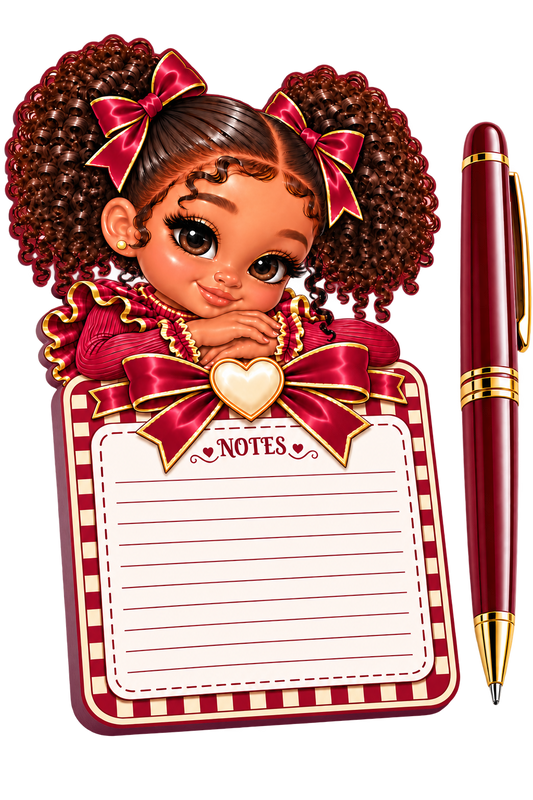 Burgundy Bow  Notepad