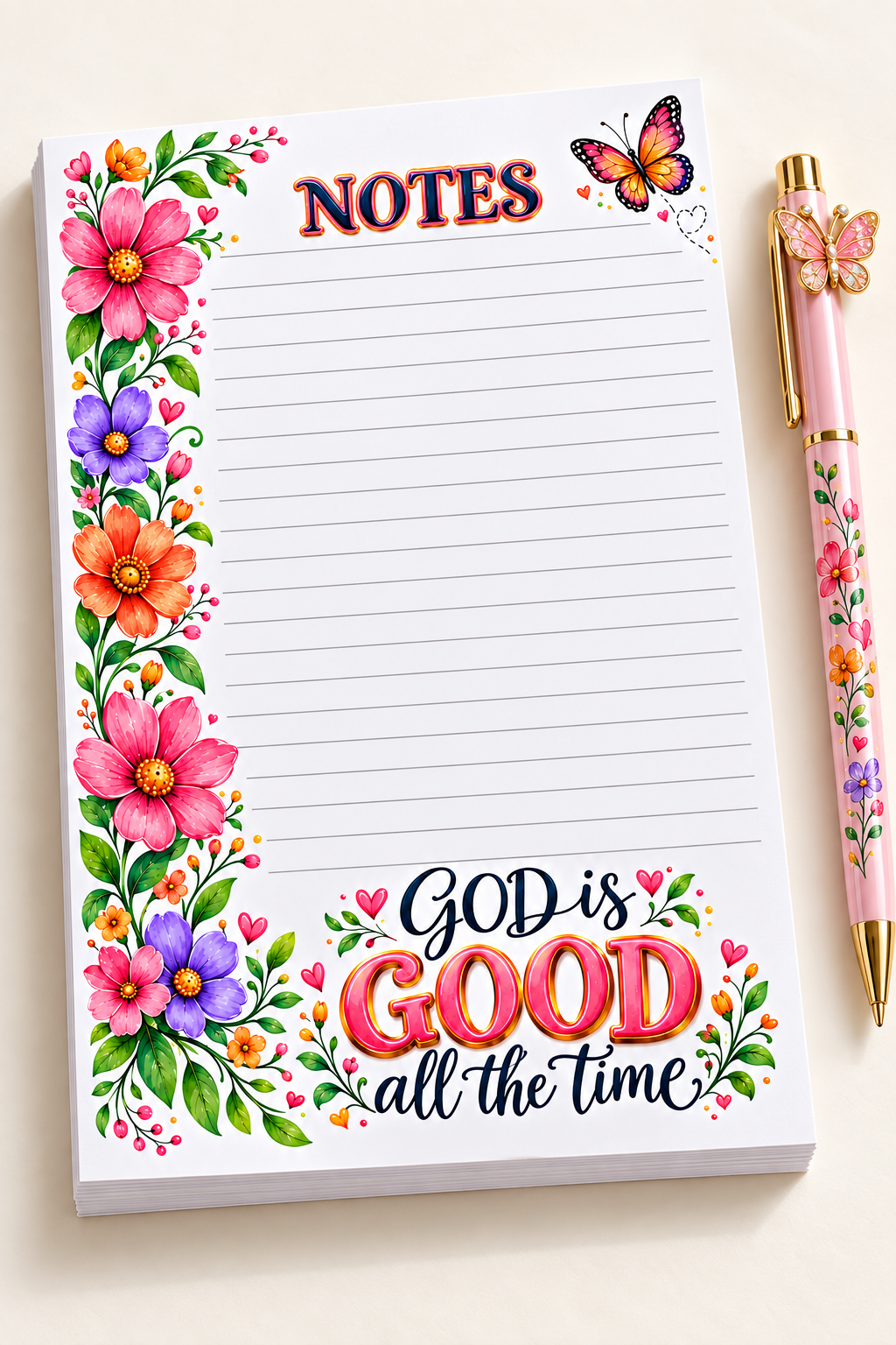 GOD Is Good Floral Notepad