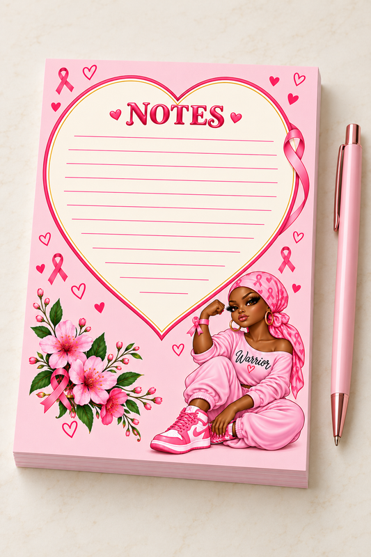 Warrior Heart Cancer Awareness Notepad