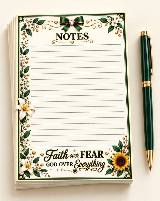 Faith Over Fear Floral Notepad