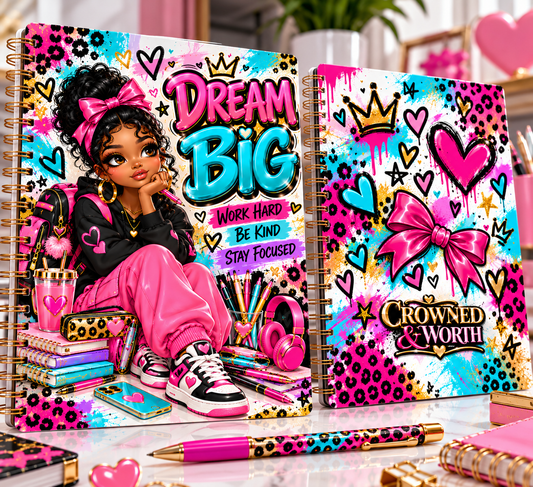 Dream Big Colourful Notebook Cover Set – Front & Back