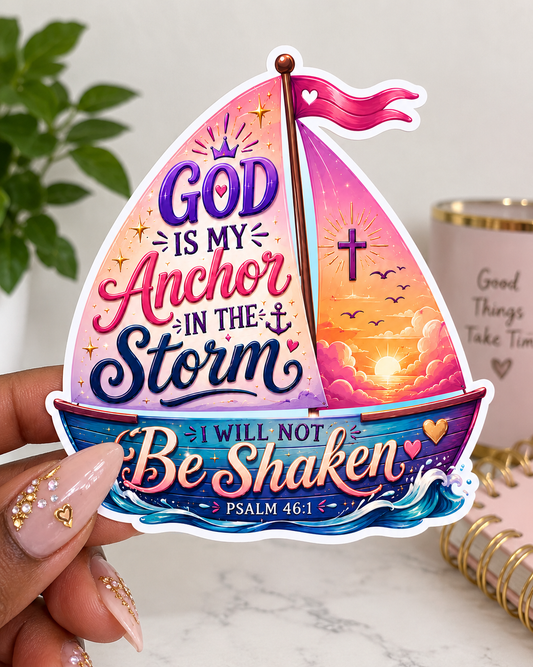 God Is My Anchor Sticker