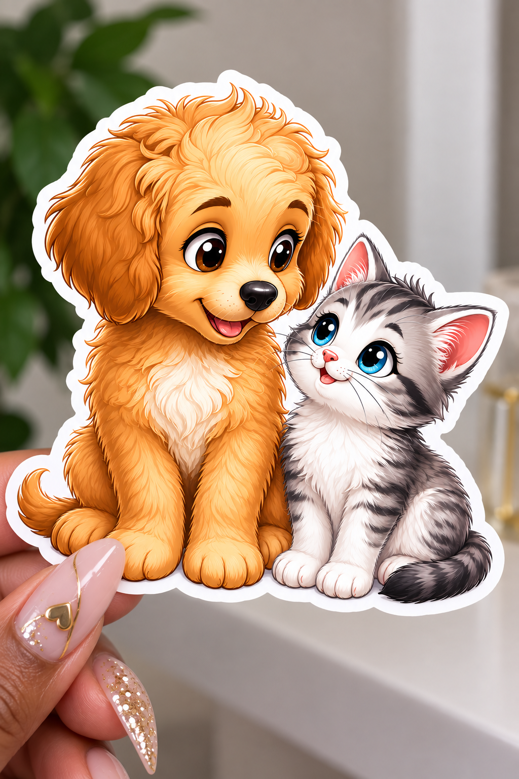 Puppy and Kitten Sticker