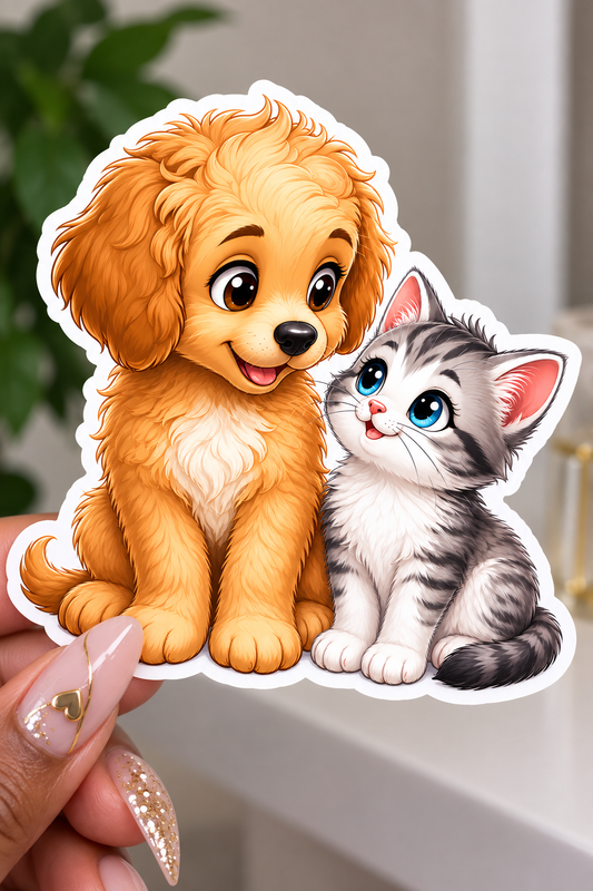 Puppy and Kitten Sticker