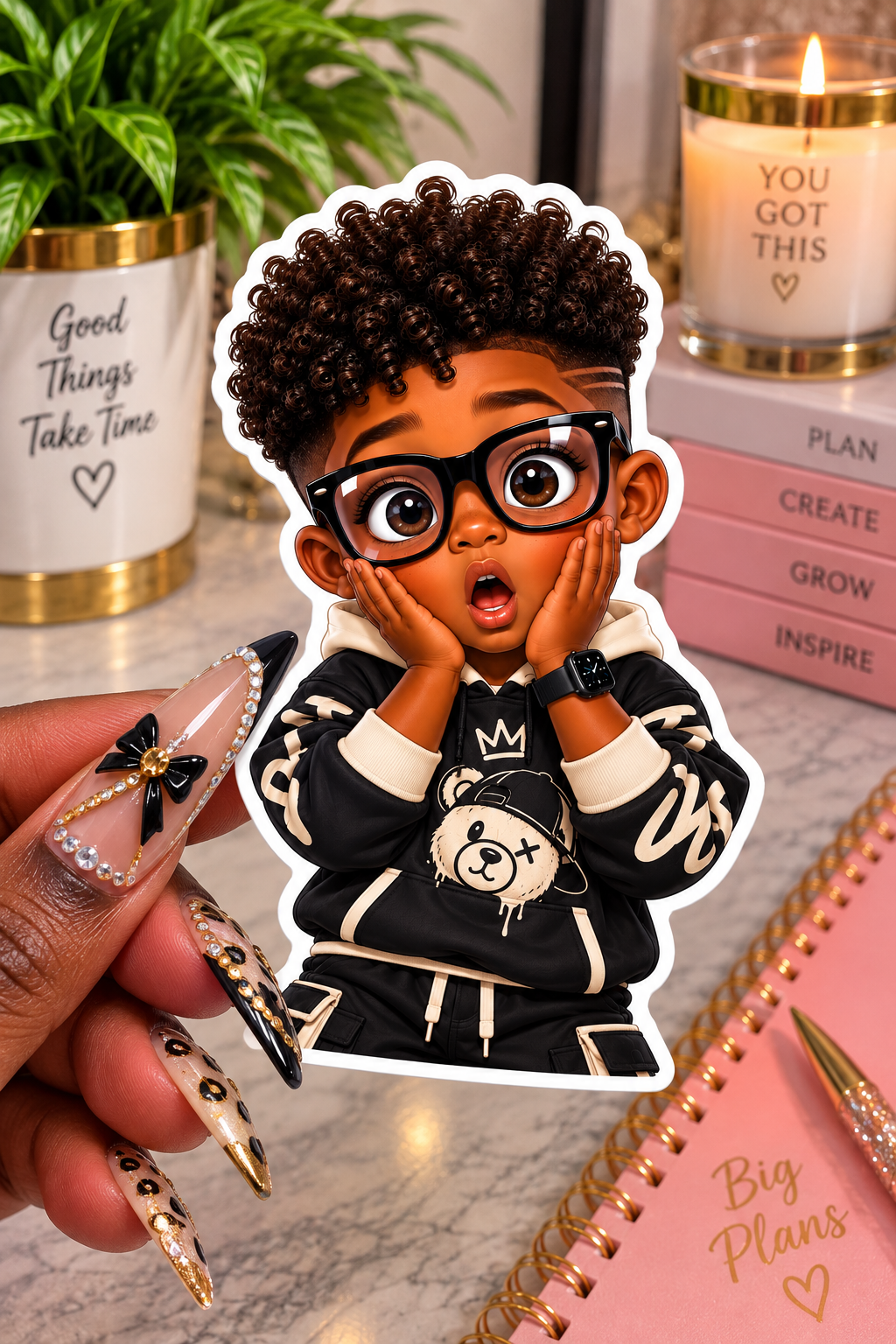 Oh My! – Adorable Surprised Little King Sticker