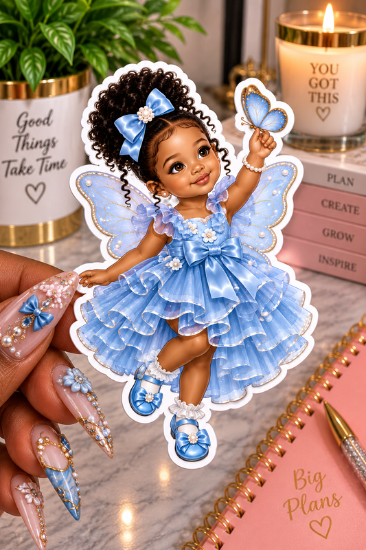Blue Butterfly Fairy Princess – Little Dreamer Sticker