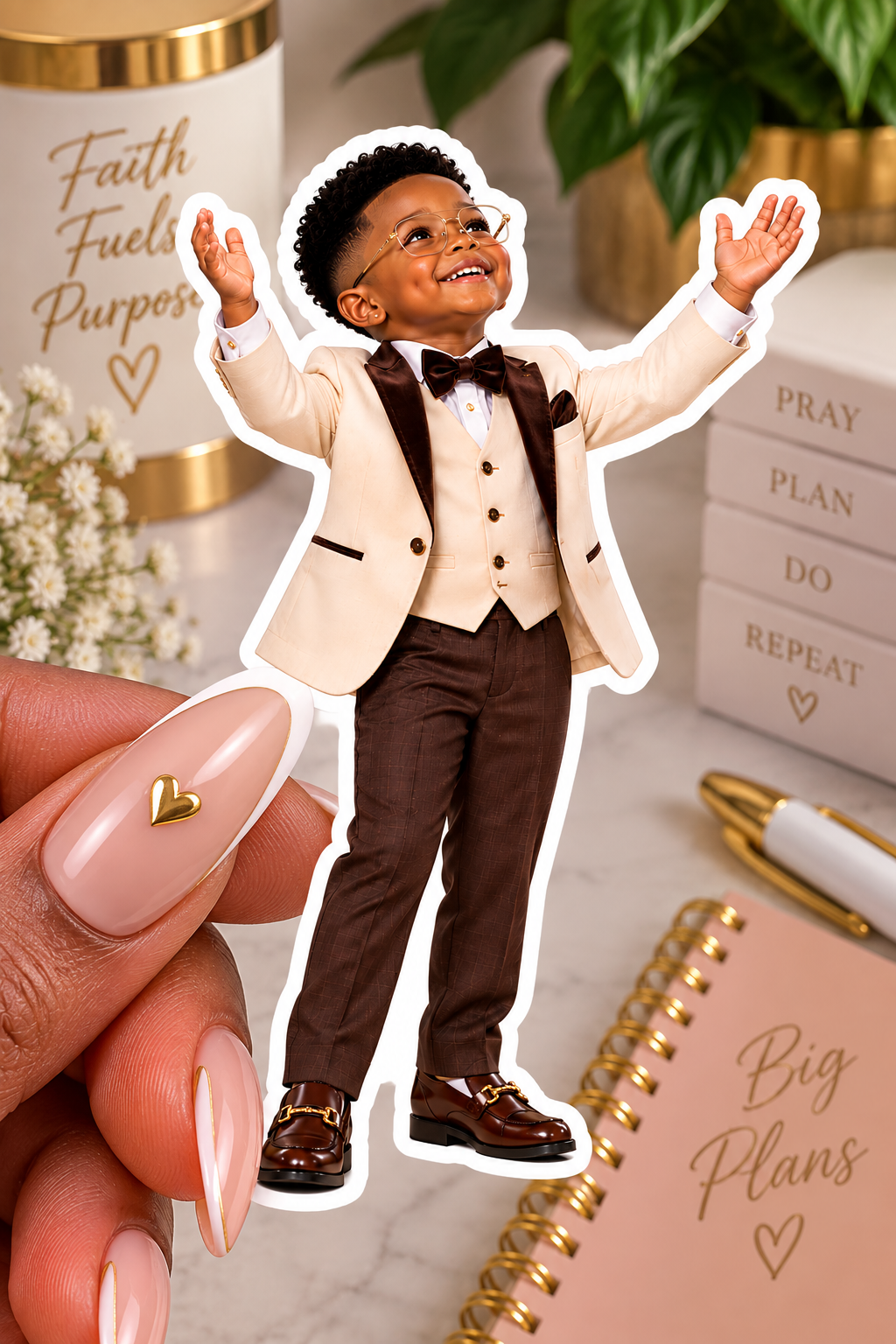 Hands Raised in Worship Sticker