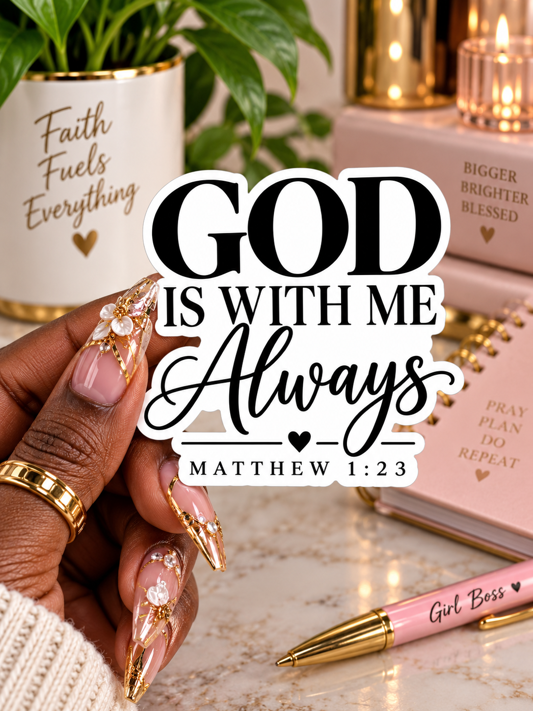 God Is With Me Always Sticker